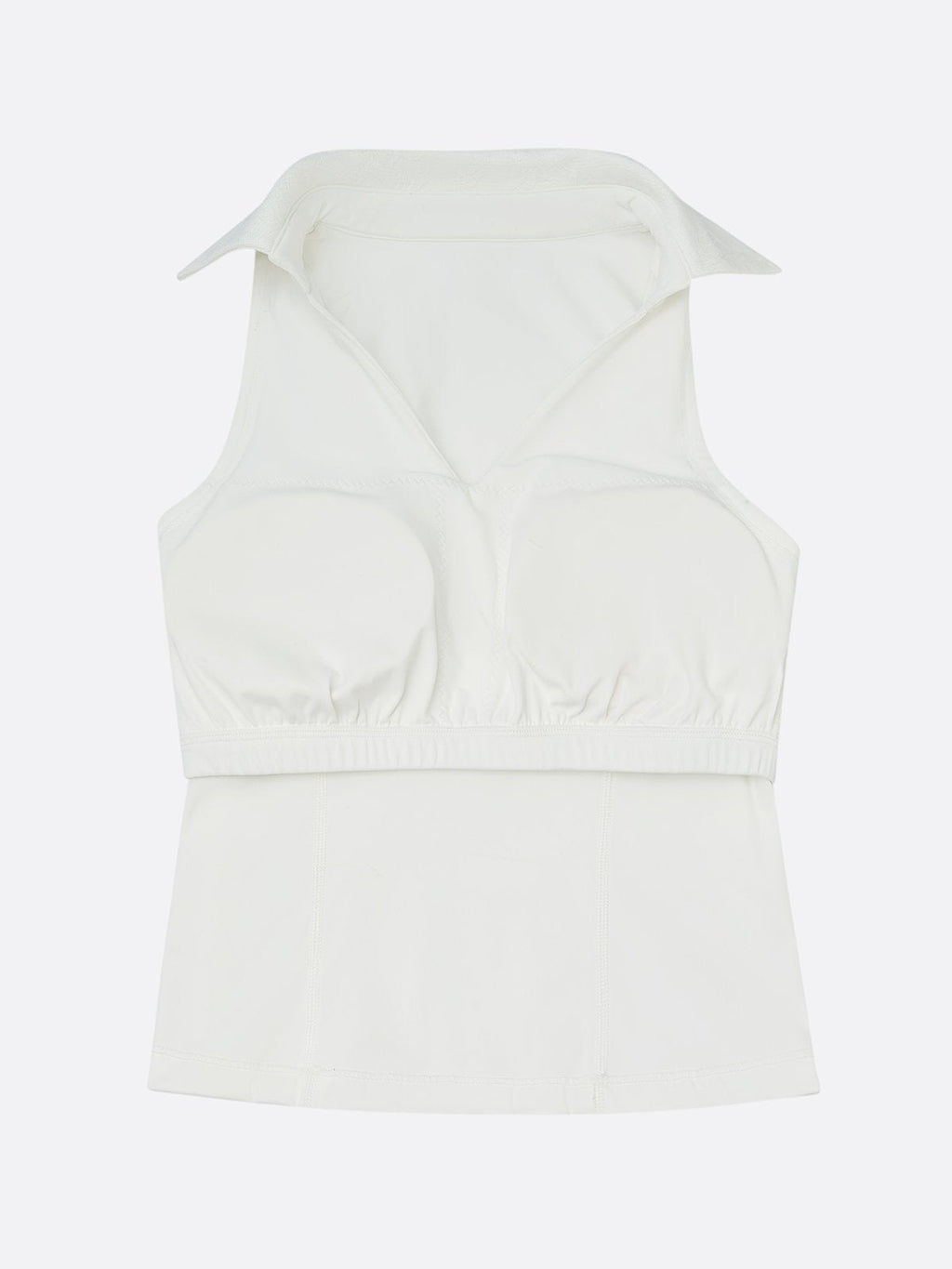 High Elasticity Lace Polo Tank Top with Built-in Bra