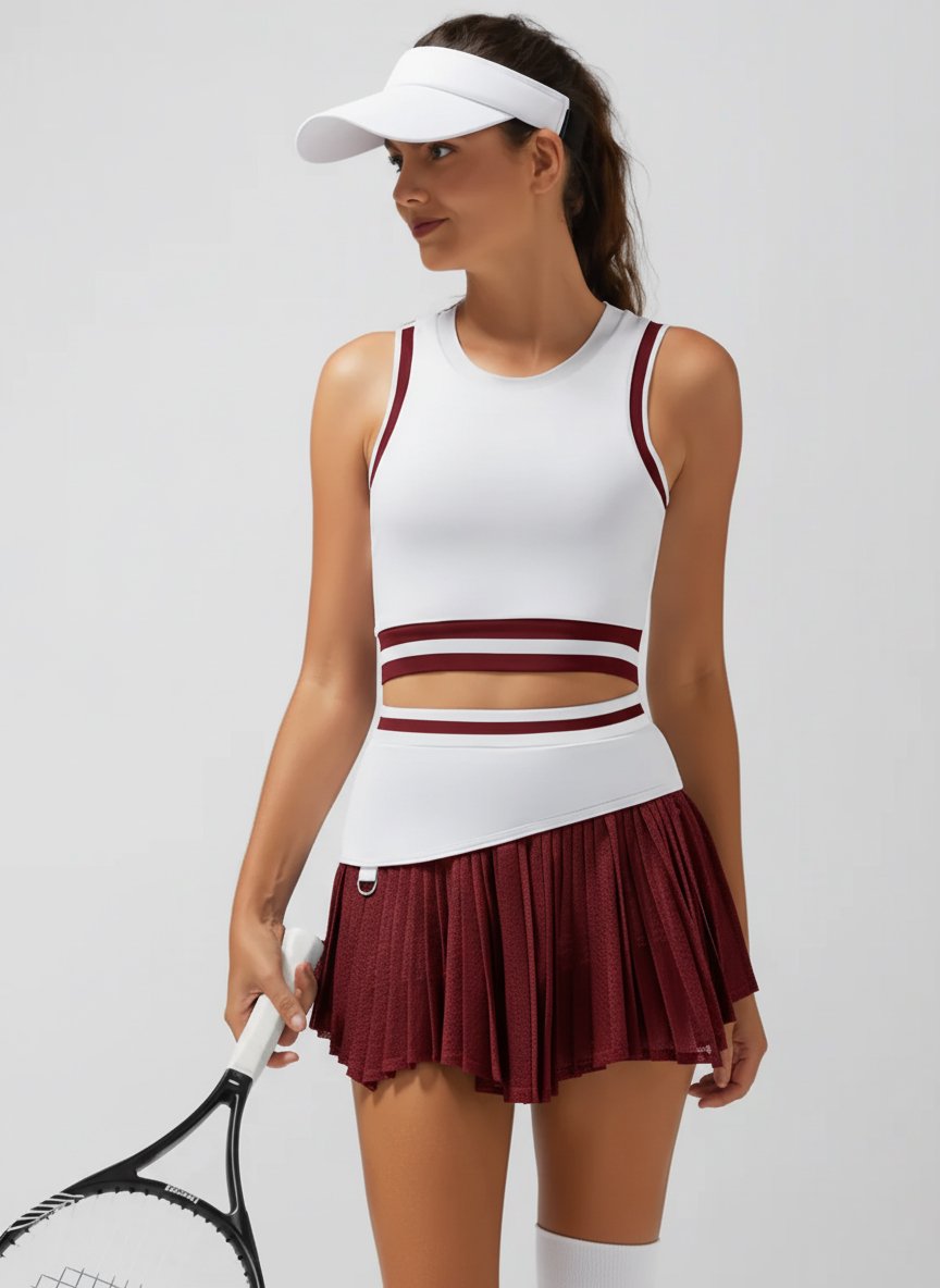 Pleated Irregular Craftsmanship Tennis Skirt