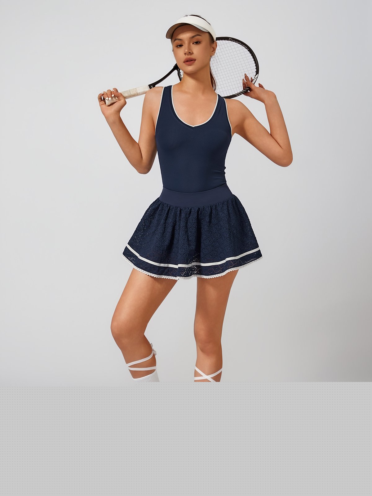 High Elasticity Hollow Out Tennis Skirt