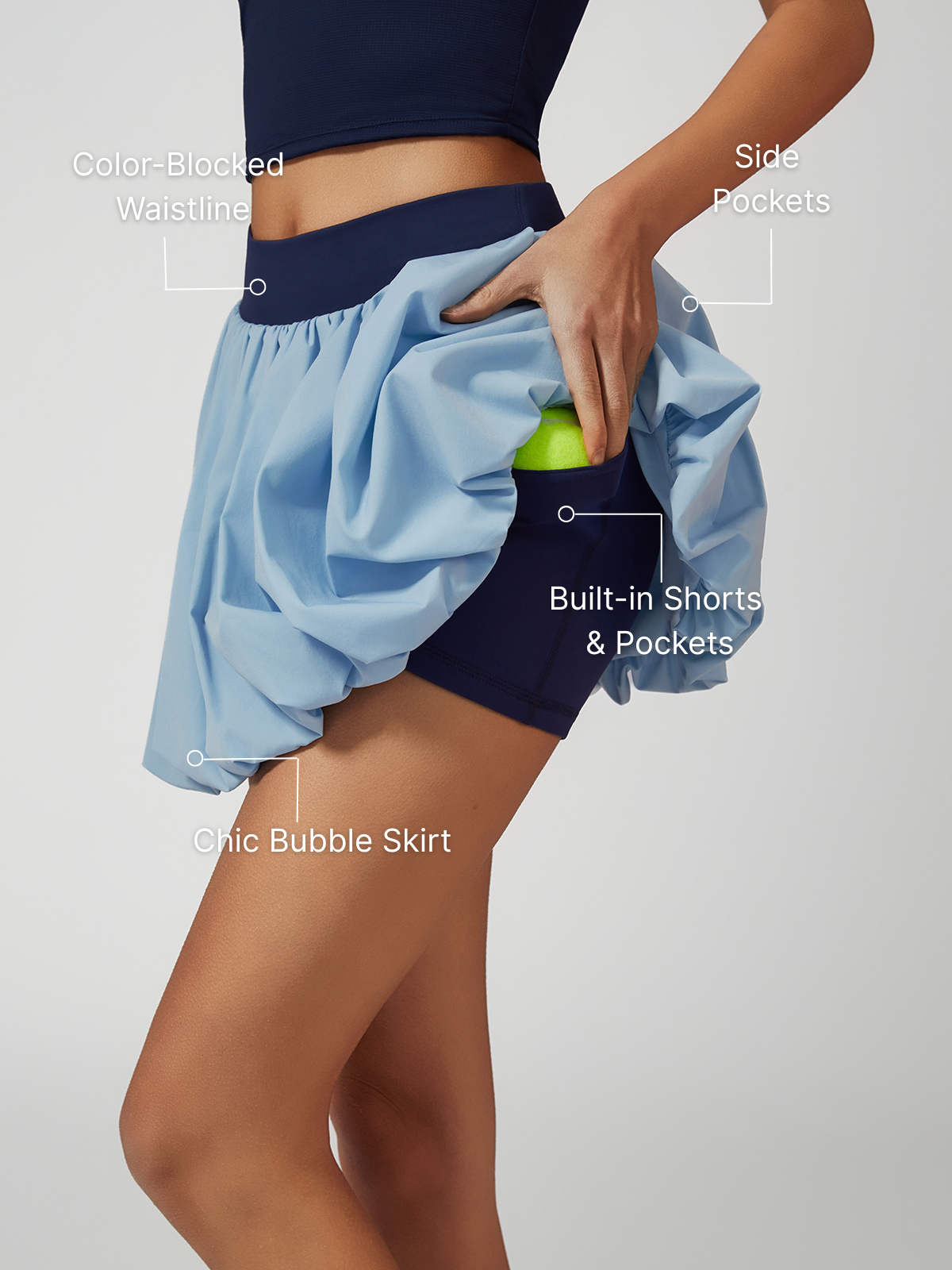 High Elasticity Bubble Tennis Skirt