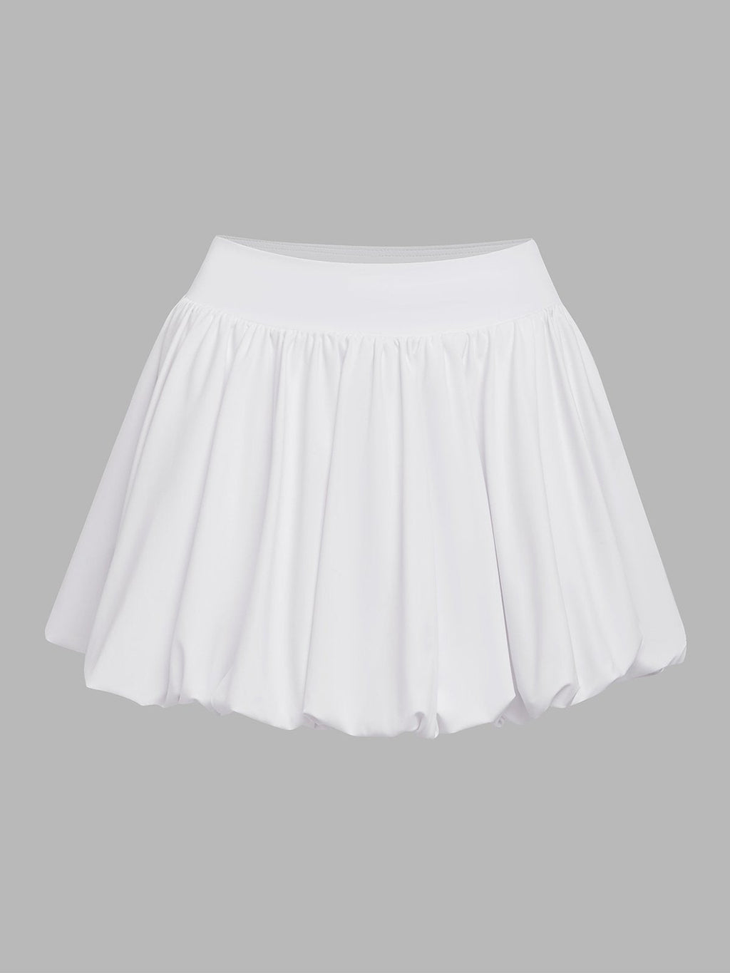 Pocket Stitching Bubble Tennis Skirt Burgundy