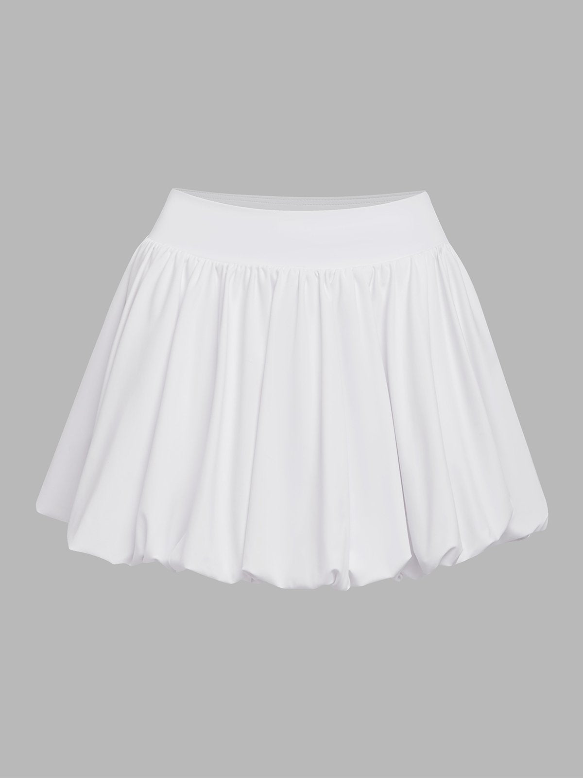 Pocket Stitching Bubble Tennis Skirt Burgundy