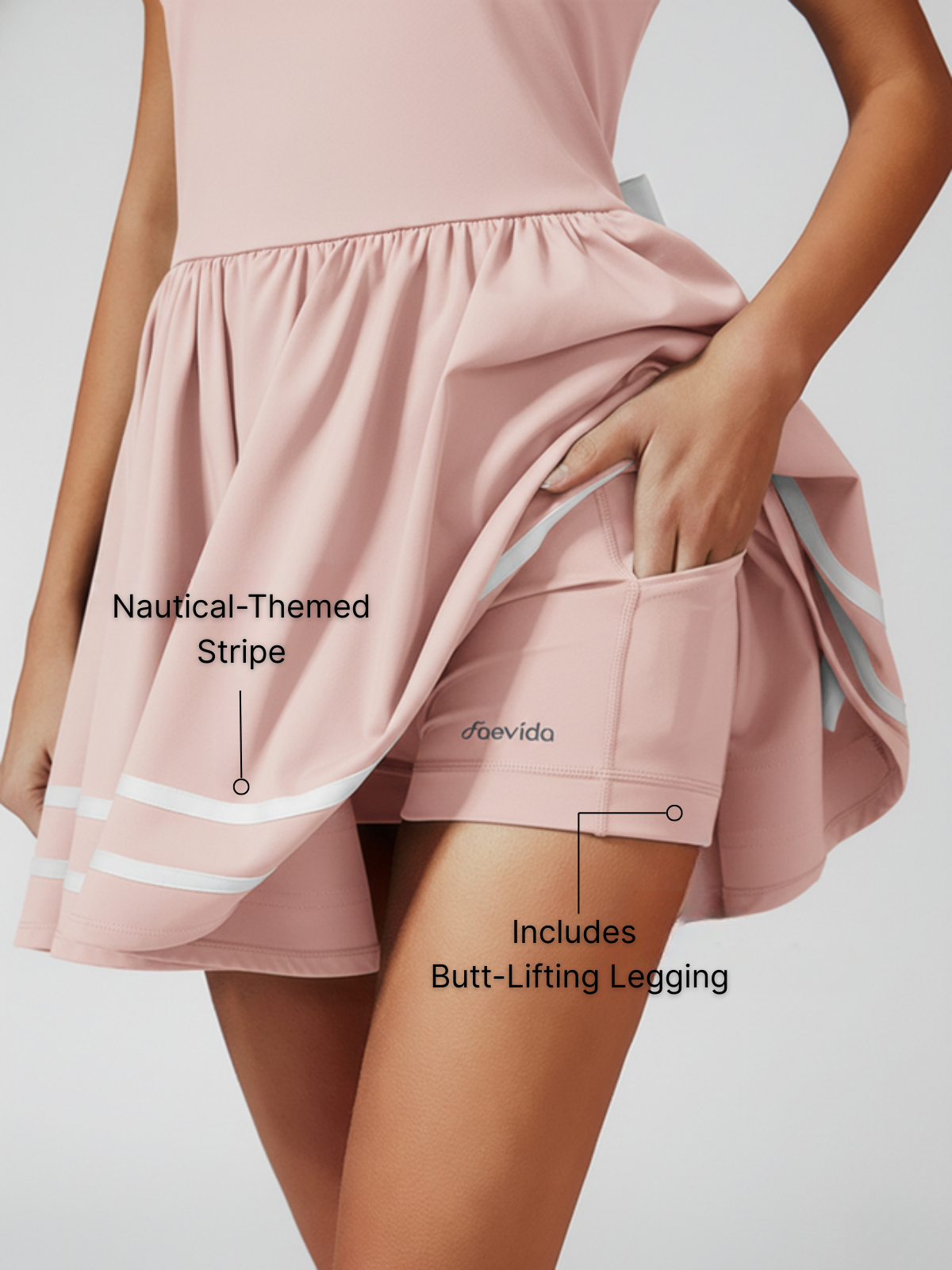 3D Bow Open-back Tennis Dress Pink