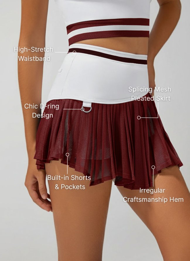 Pleated Irregular Craftsmanship Tennis Skirt