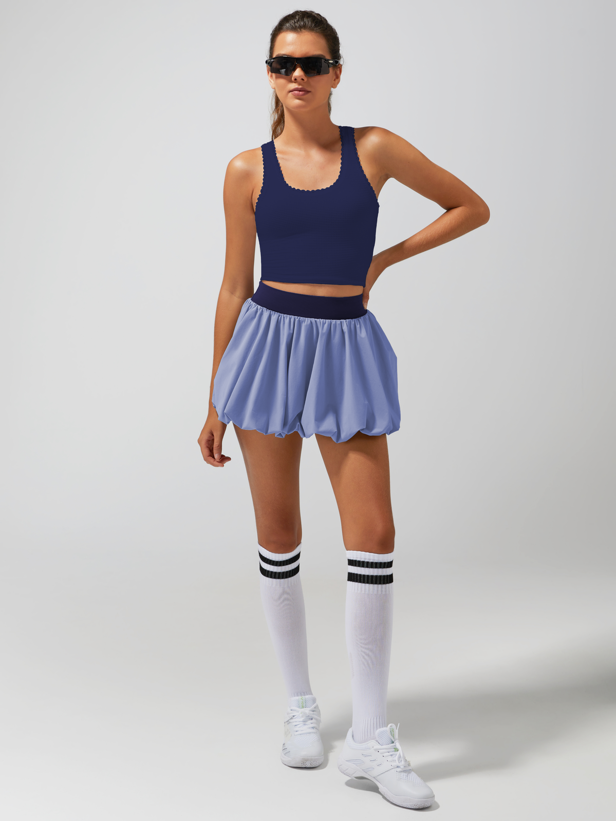 Light-to-medium Support Straps Lace Trim Crop Tank Top