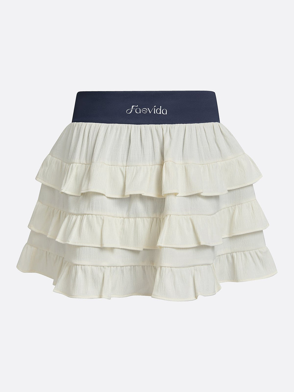 Contrast Waist Tiered Ruffles Tennis Skirt