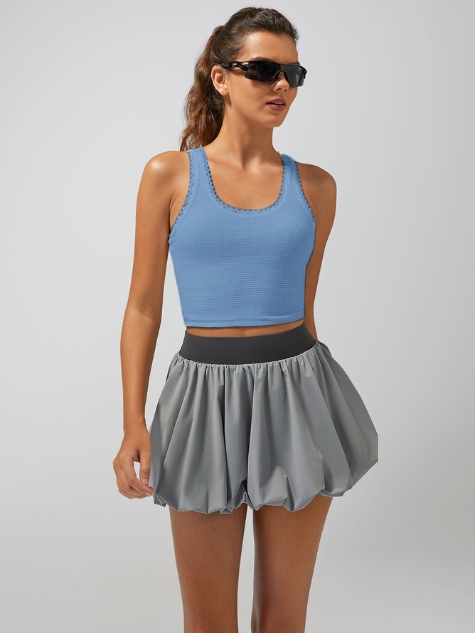Light-to-medium Support Straps Lace Trim Crop Tank Top