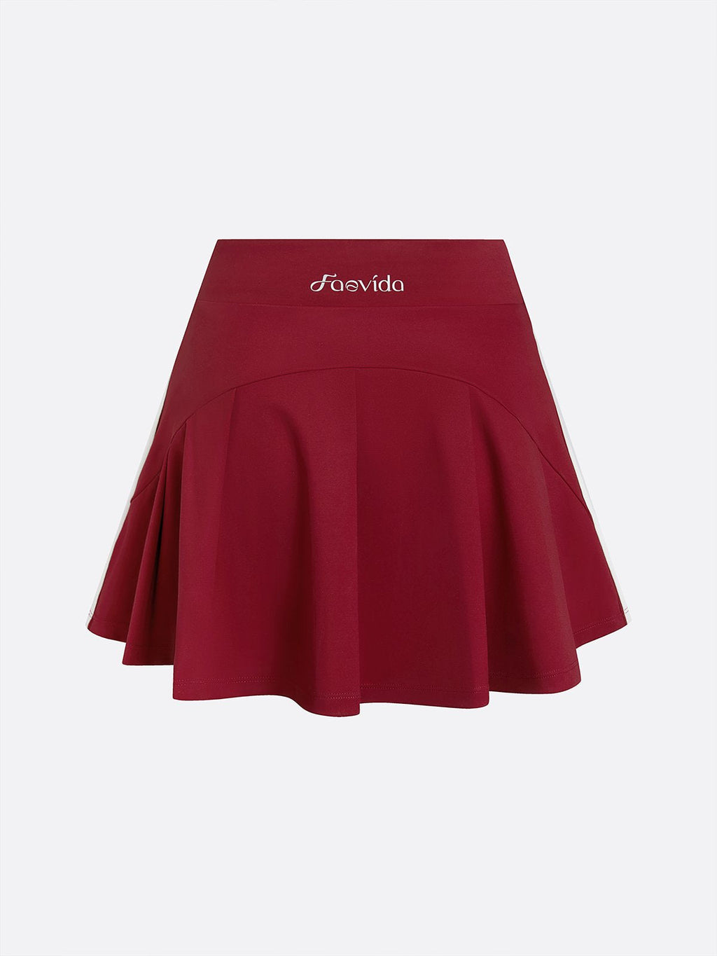 Retro Side Stripe Back Pleated A-line Tennis Skirt