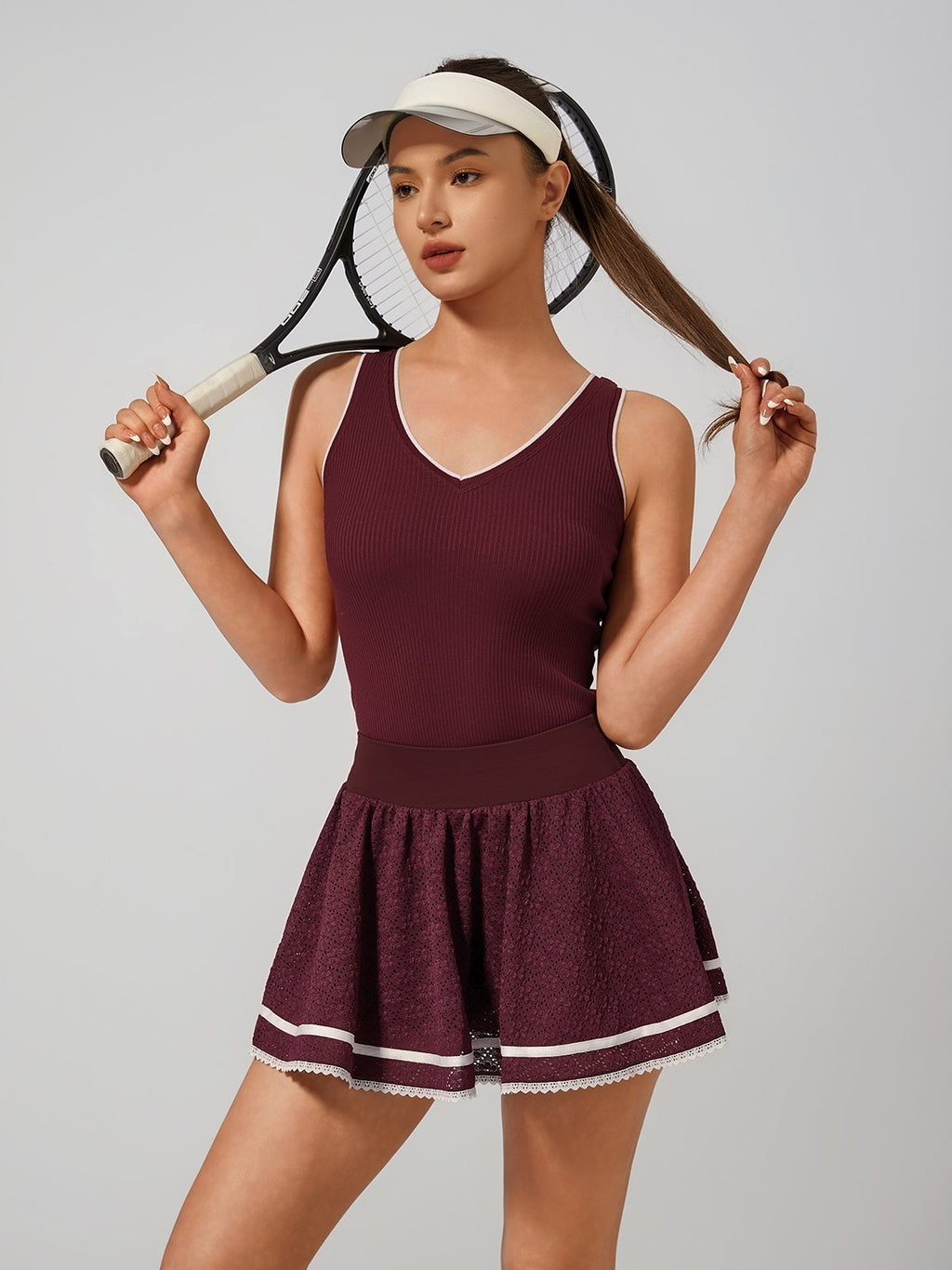 Light-to-medium Support Straps Breathable Ribbed Tank Top Navy Blue