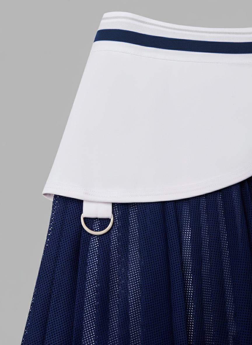 Pleated Irregular Craftsmanship Tennis Skirt