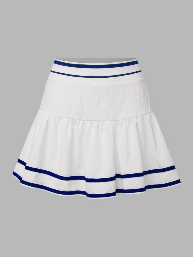 Collegiate Stripes Pleated Tennis Skirt Red