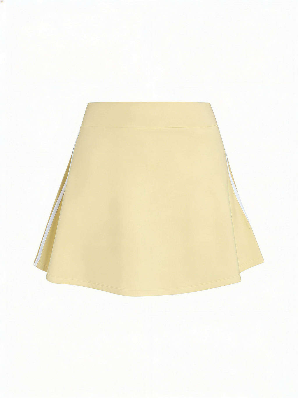 Retro Side Stripe Back Pleated A-line Tennis Skirt Yellow