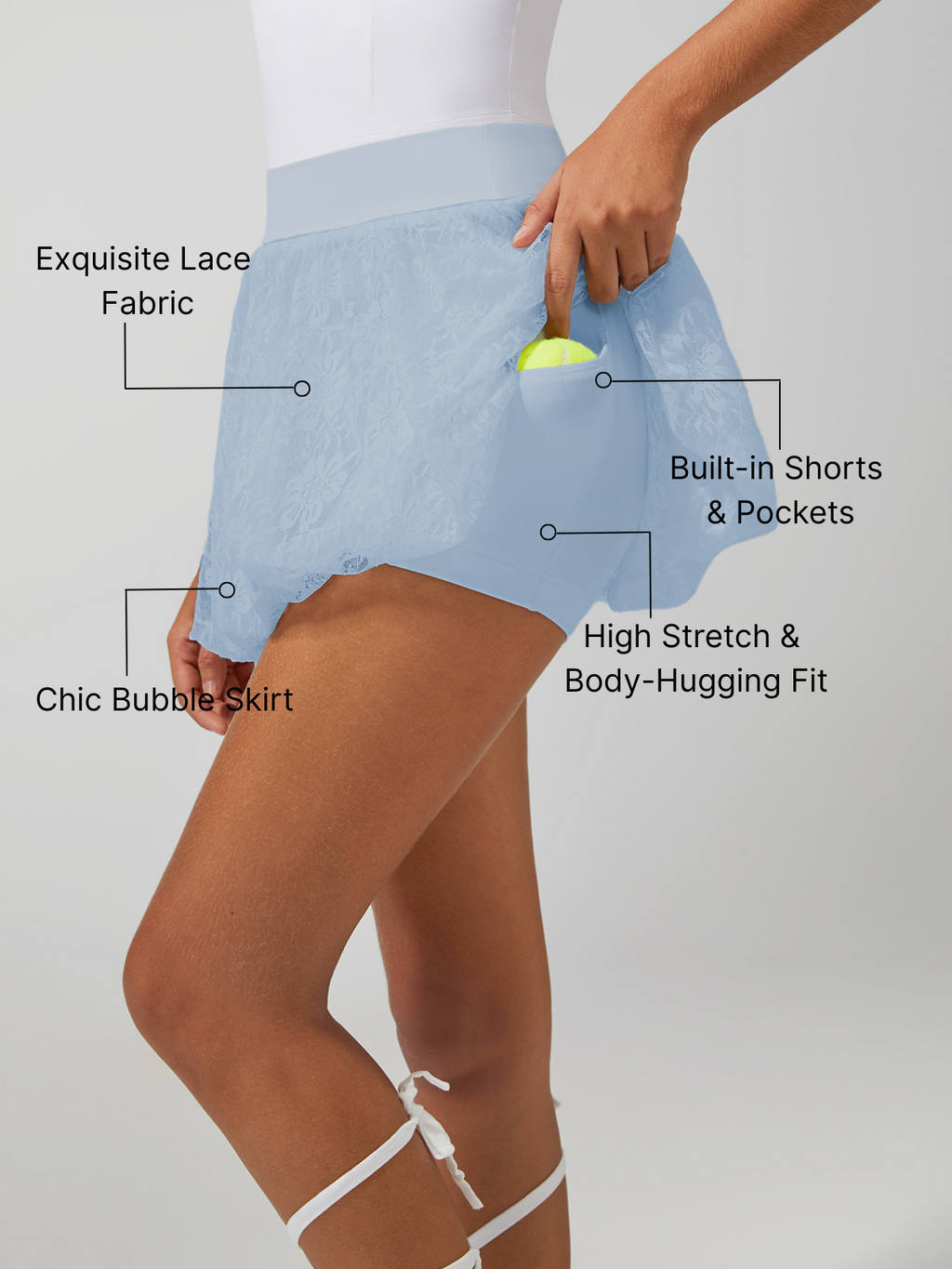 Lace Bubble Tennis Skirt