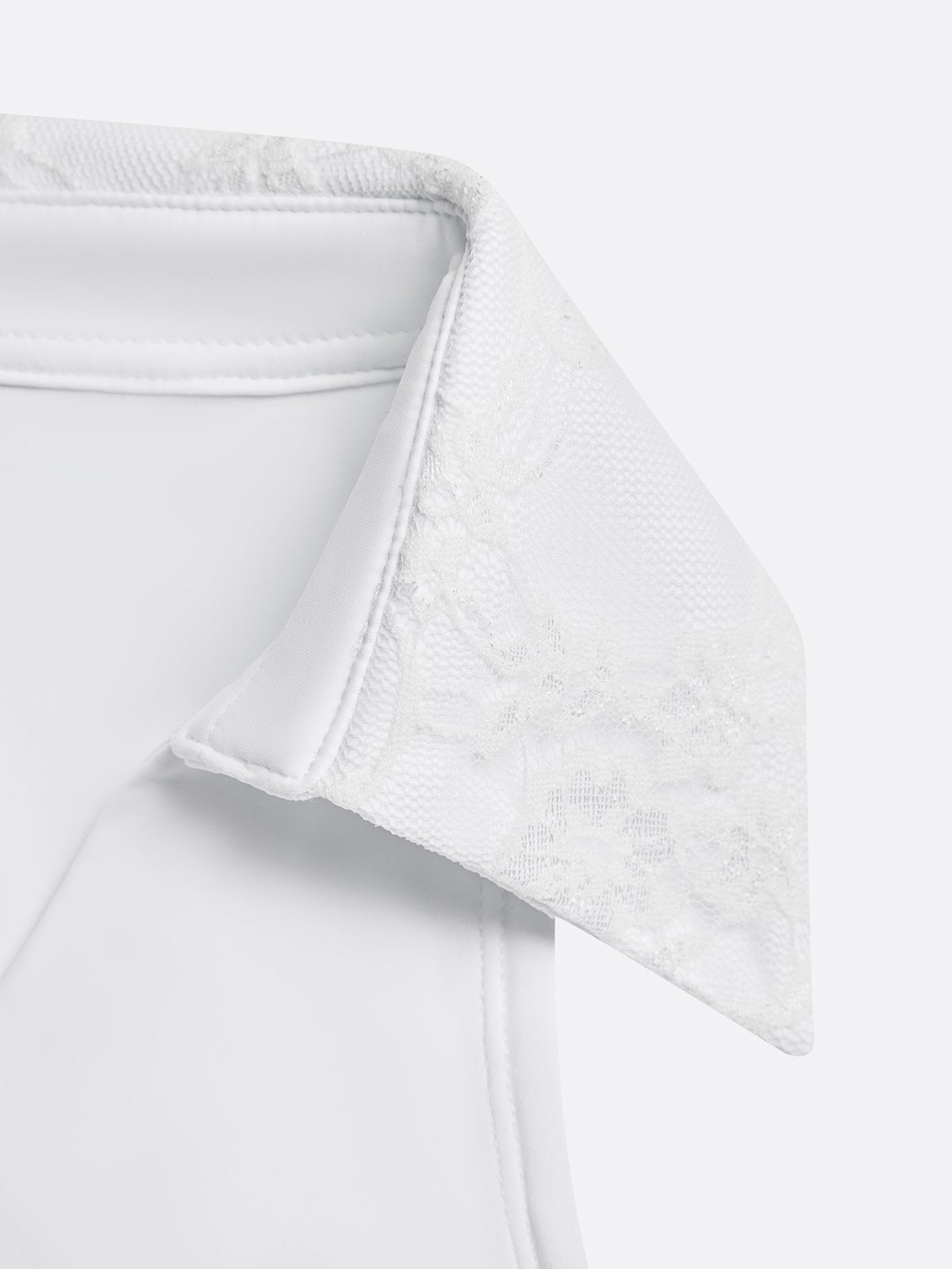 High Elasticity Lace Polo Crop Tank Top