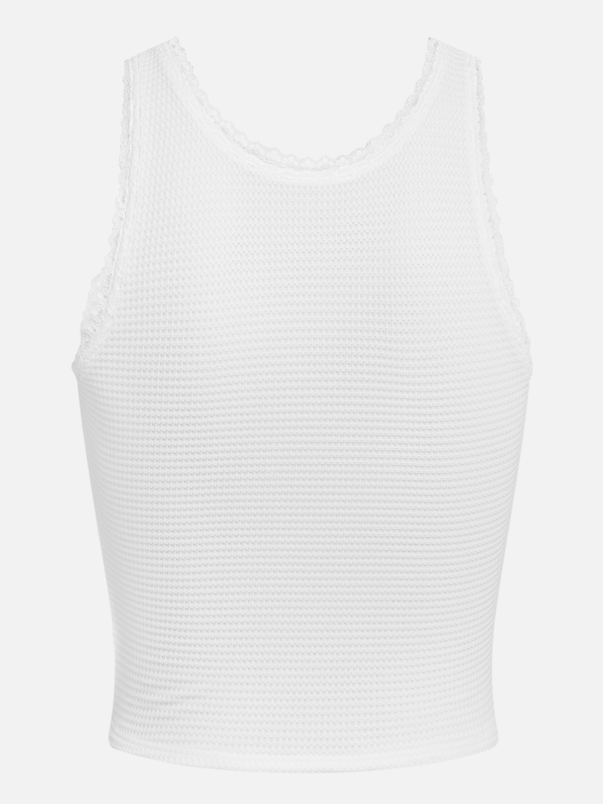 Light-to-medium Support Straps Lace Trim Crop Tank Top