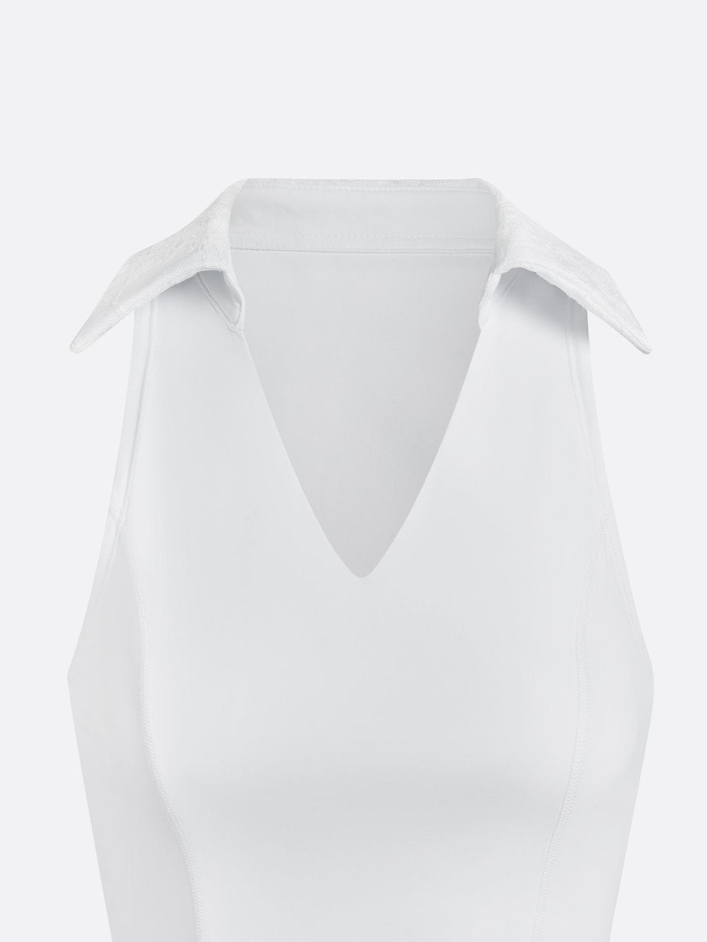High Elasticity Lace Polo Crop Tank Top