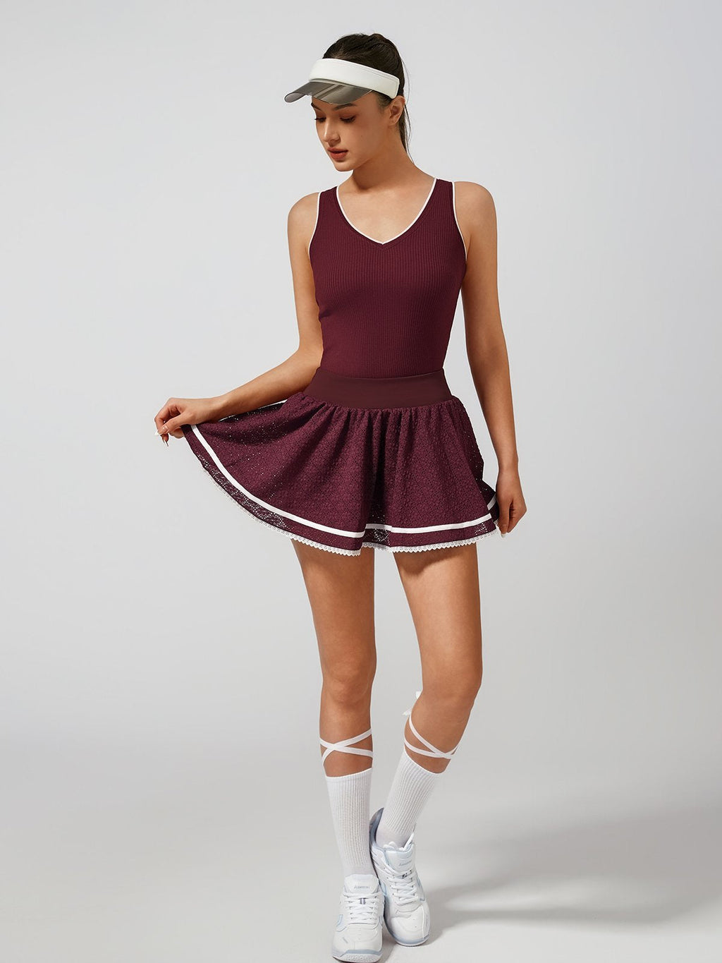 High Elasticity Hollow Out Tennis Skirt