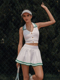 Buckle Polo Crop Tank Top