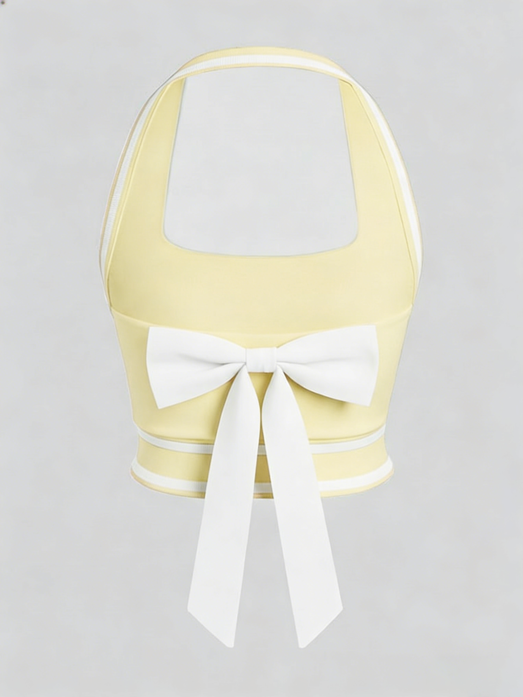Cute Bow Halter Neckline Crop Tank Top with Built-in Bra Pink