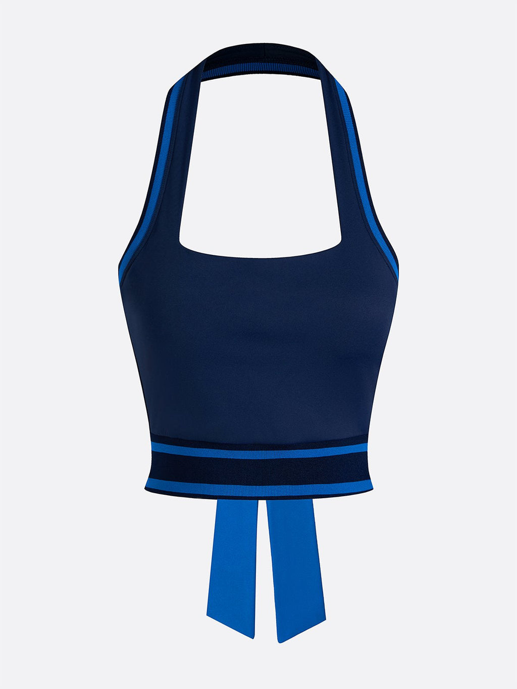 Cute Bow Halter Neckline Crop Tank Top with Built-in Bra Pink