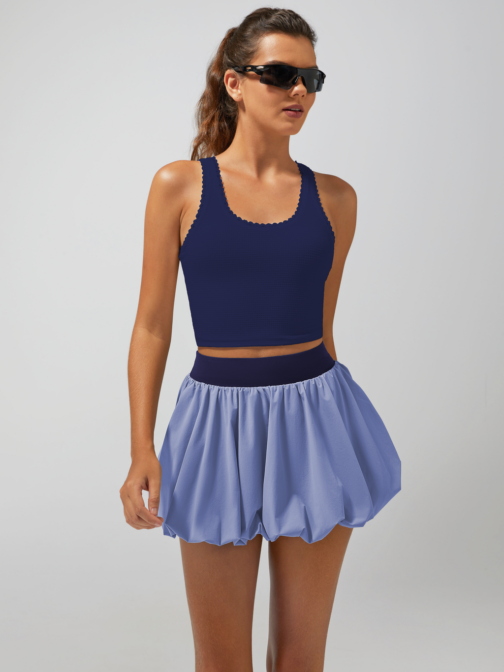 Light-to-medium Support Straps Lace Trim Crop Tank Top