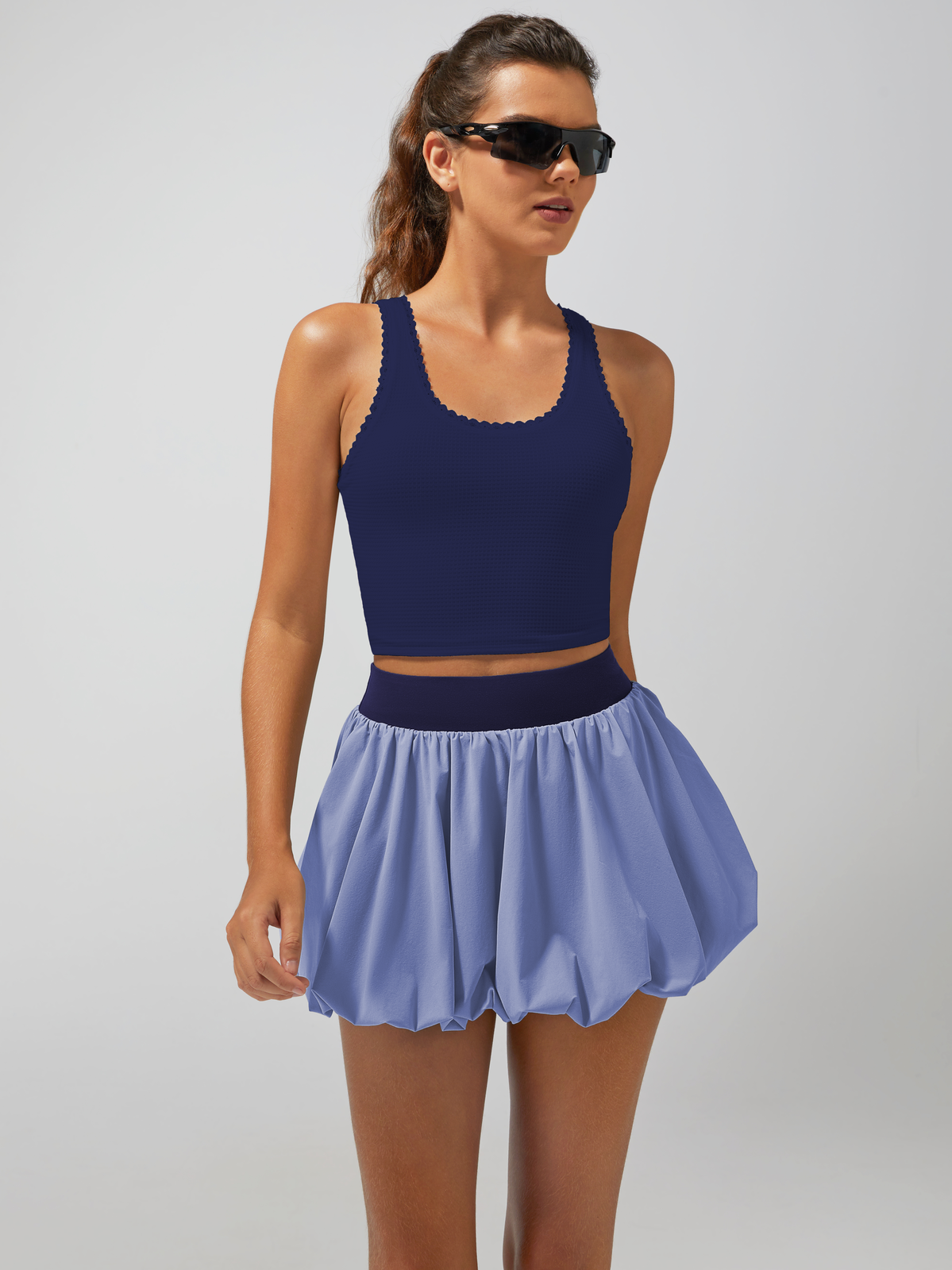 Light-to-medium Support Straps Lace Trim Crop Tank Top
