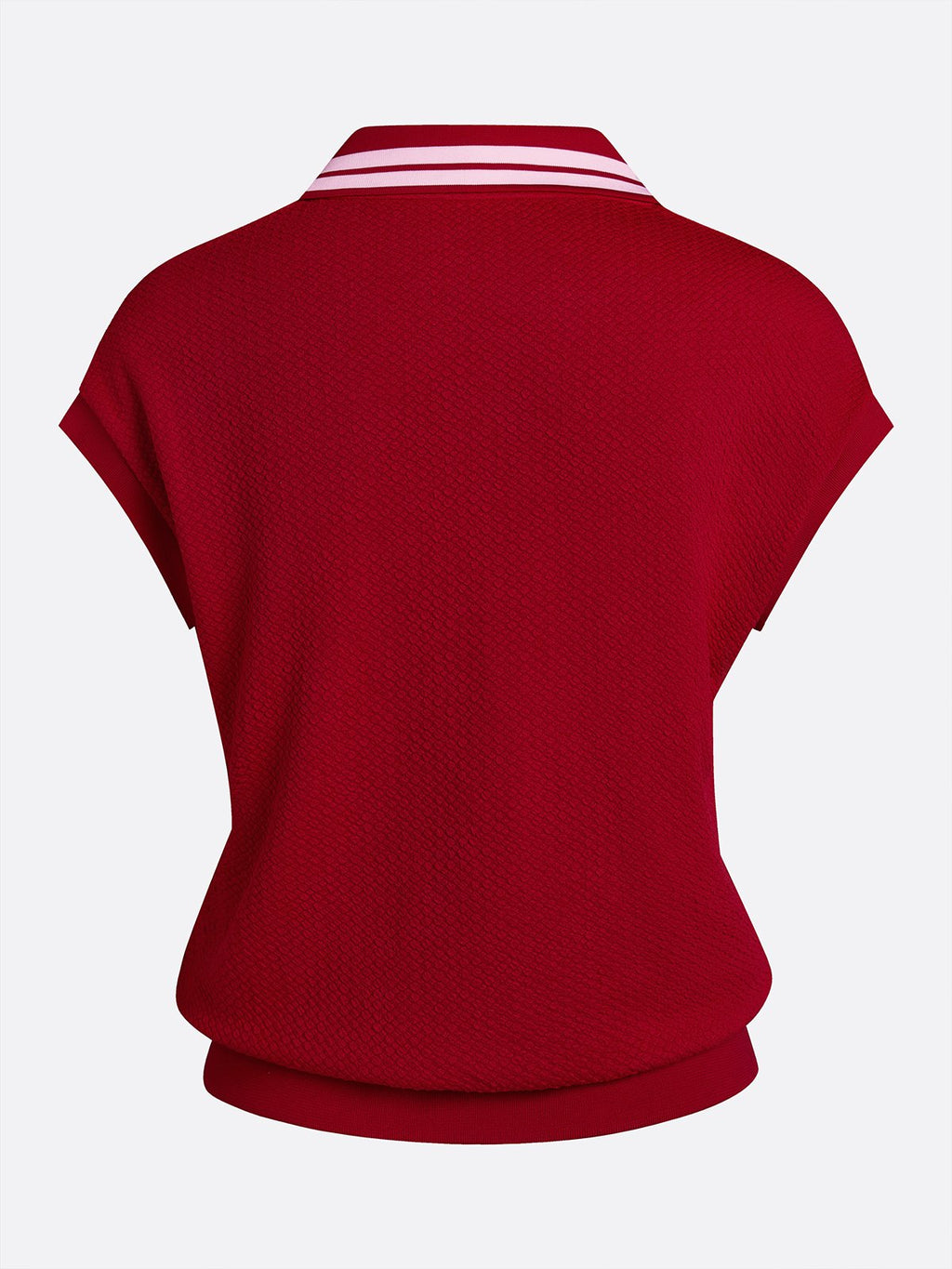 Contrast Tipping V-Neck Loose Polo Top