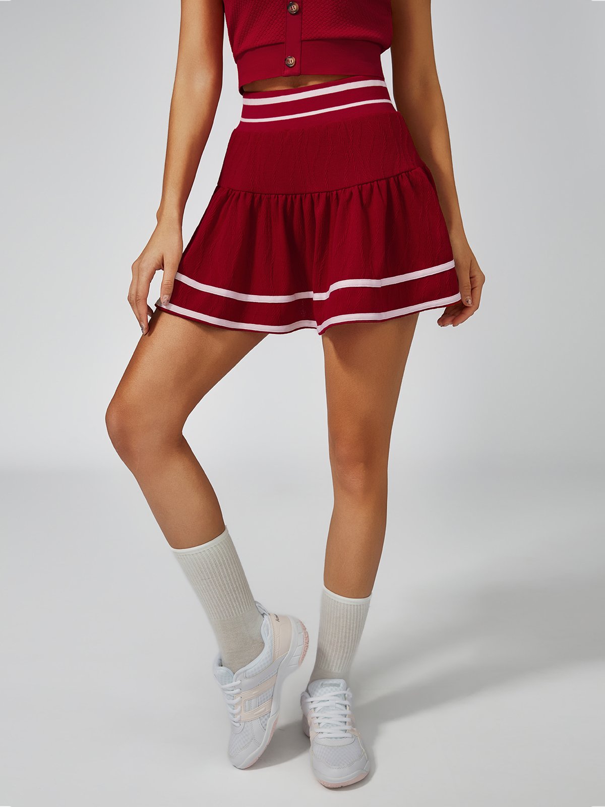 Collegiate Stripes Pleated Tennis Skirt