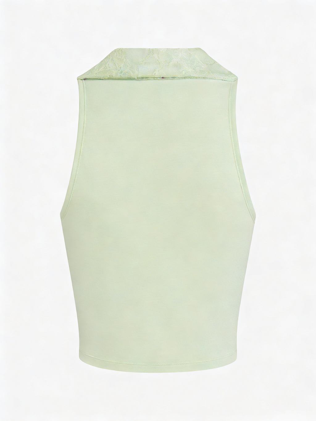High Elasticity Lace Polo Crop Tank Top