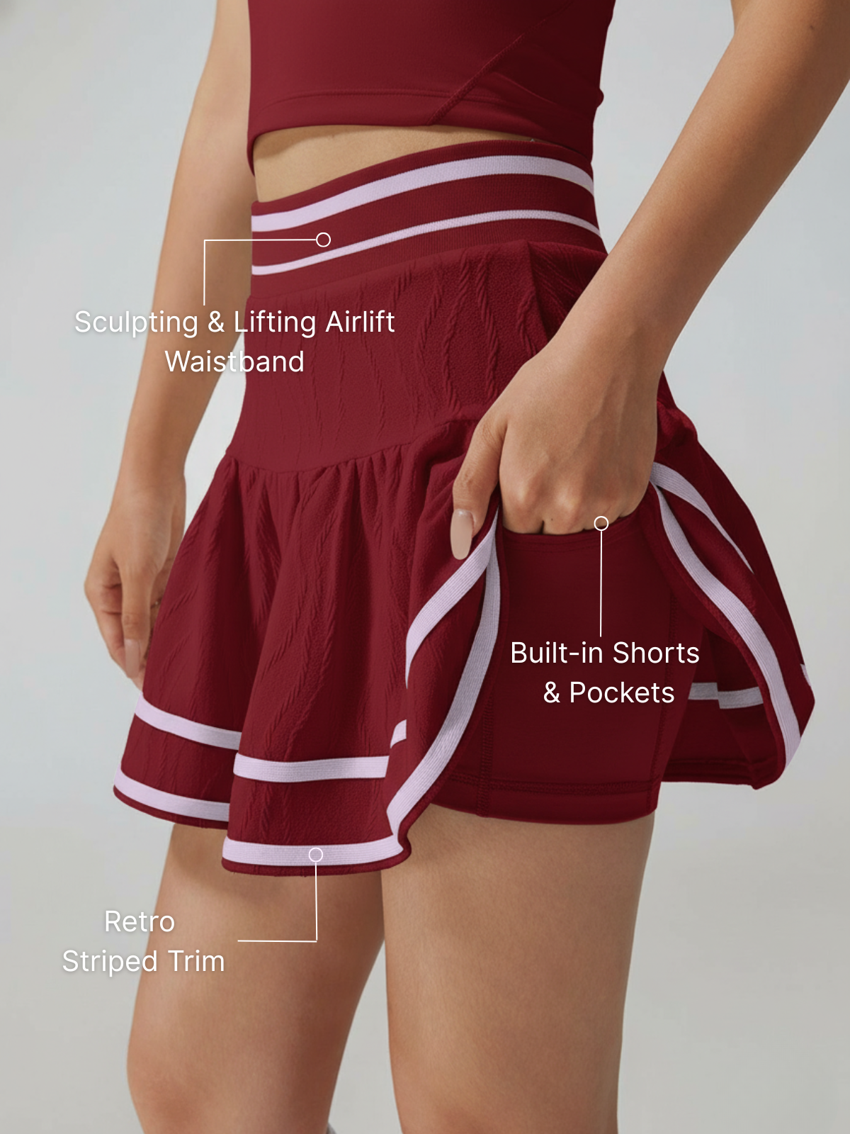Collegiate Stripes Pleated Tennis Skirt