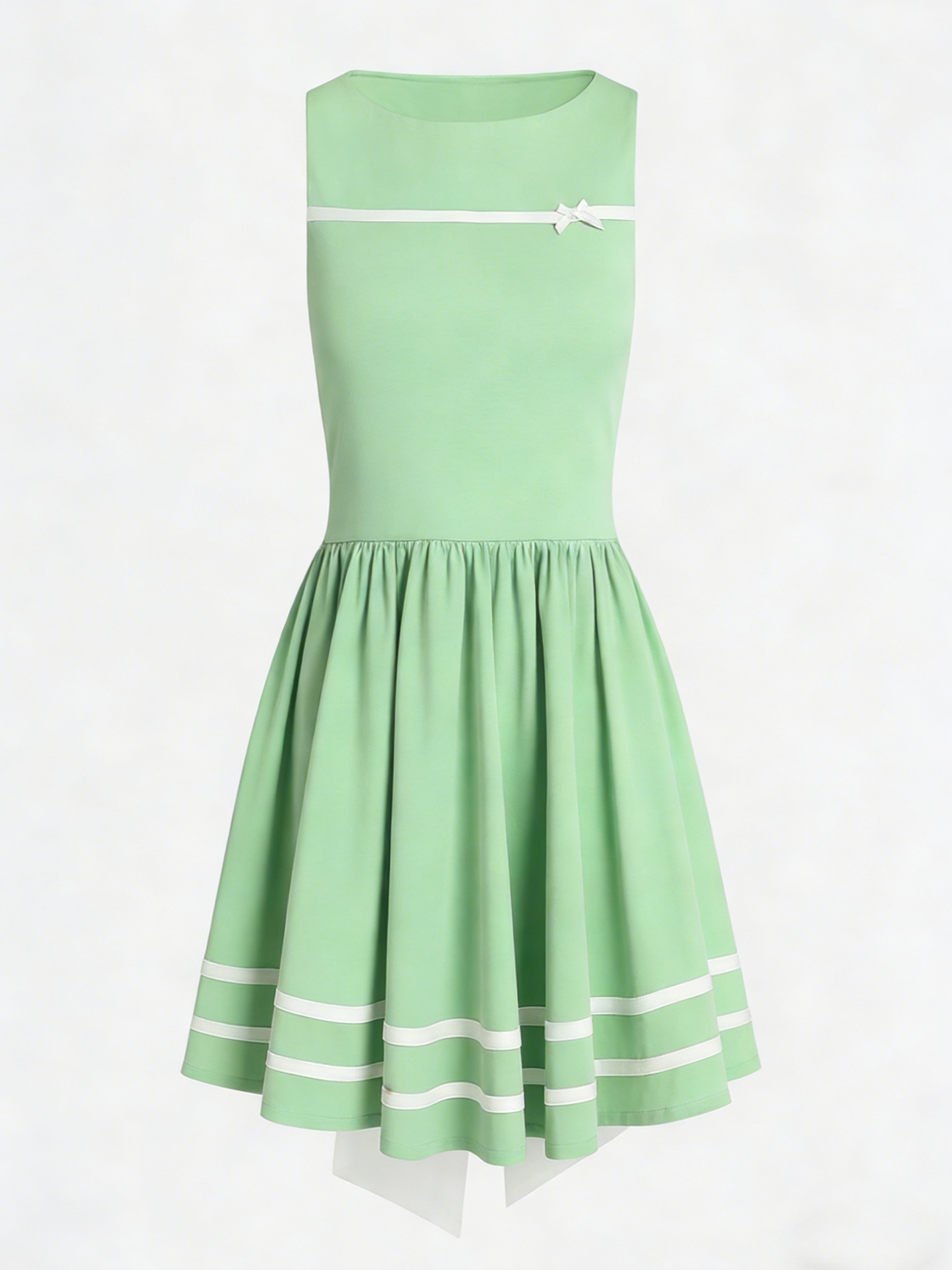 3D Bow Open-back Tennis Dress Green
