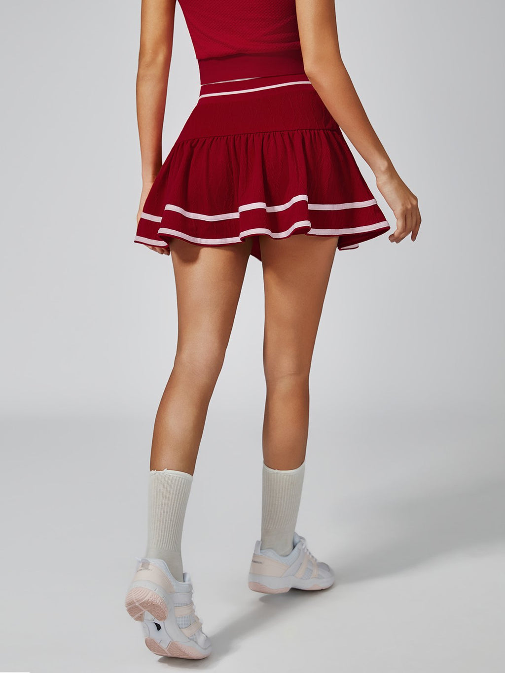 Collegiate Stripes Pleated Tennis Skirt