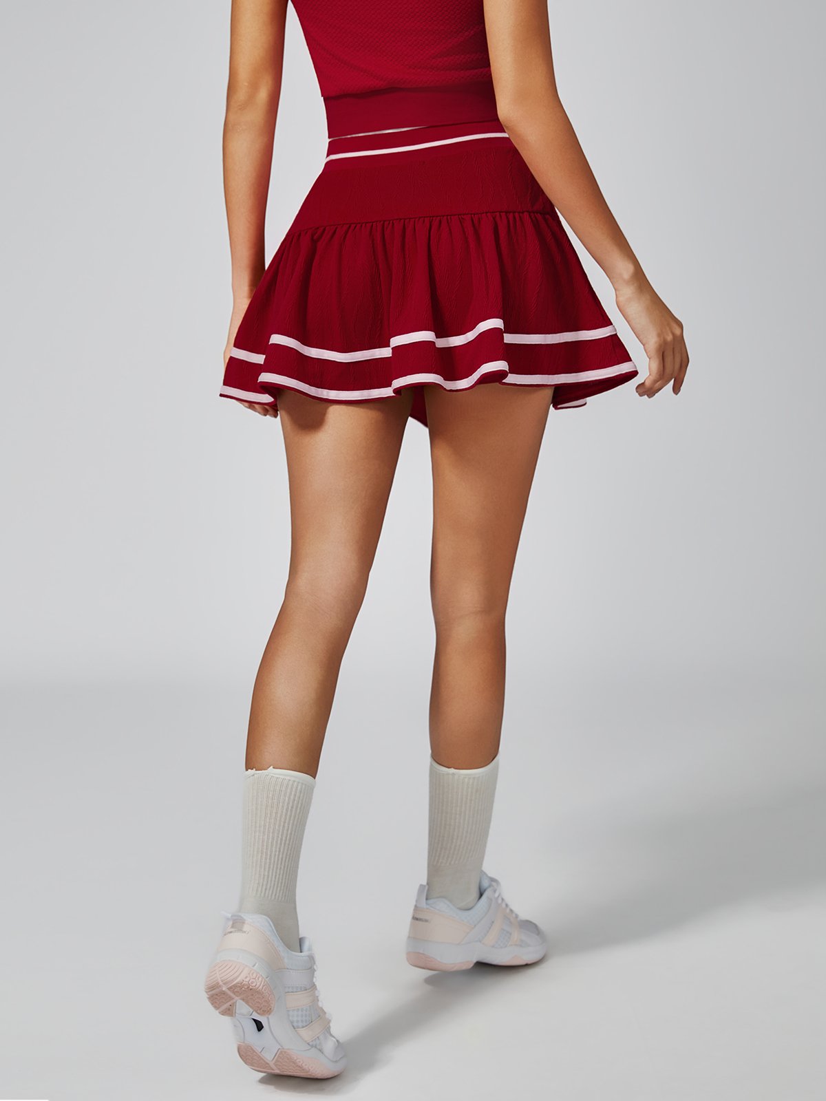 Collegiate Stripes Pleated Tennis Skirt