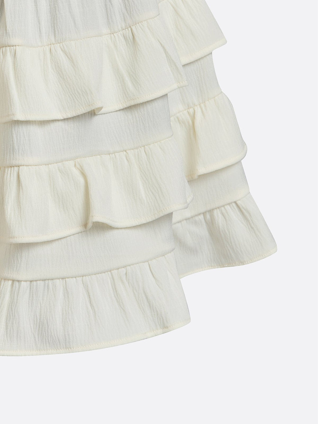 Contrast Waist Tiered Ruffles Tennis Skirt
