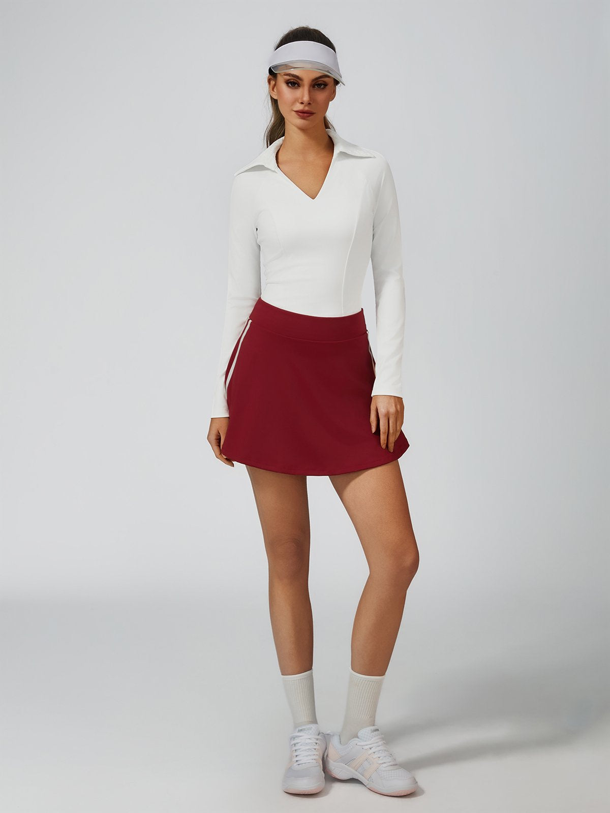 Long Sleeve Lace Polo T-shirt