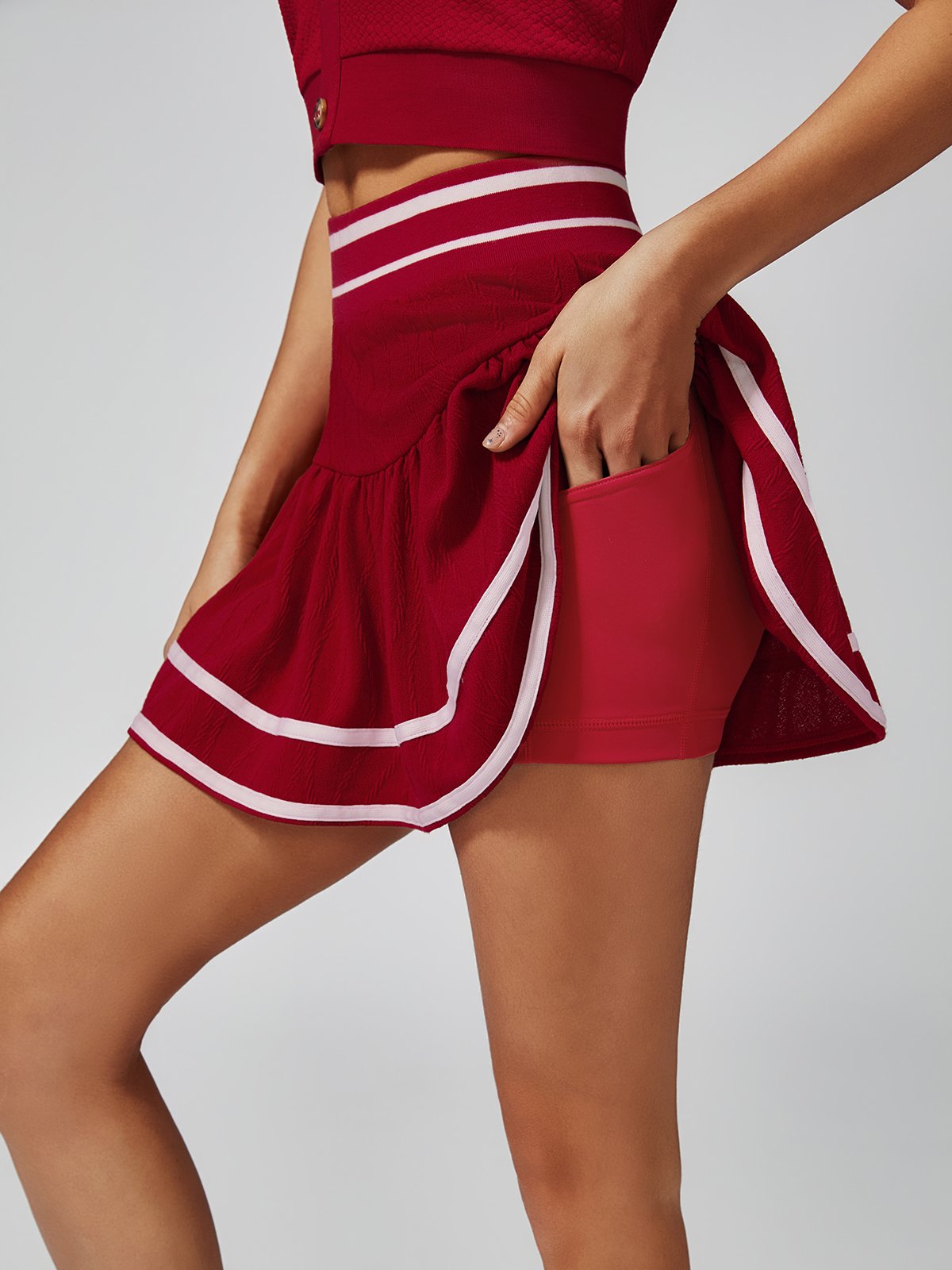 Collegiate Stripes Pleated Tennis Skirt