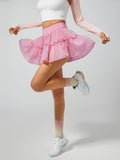 High-stretch Waistband Bow Tennis Skirt Hot Pink