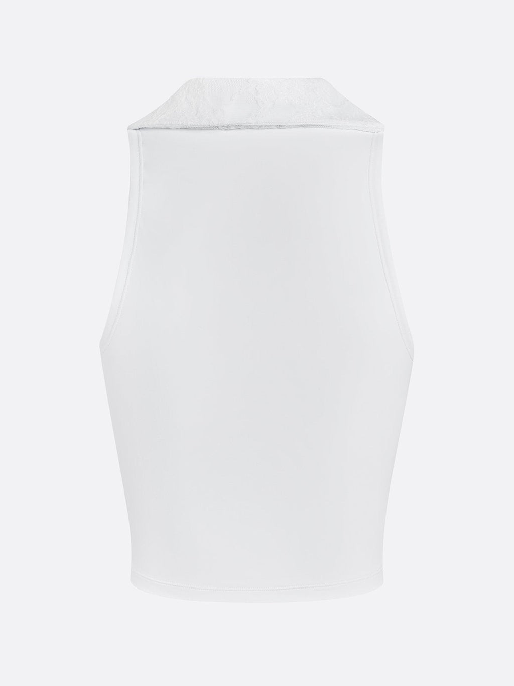 High Elasticity Lace Polo Crop Tank Top