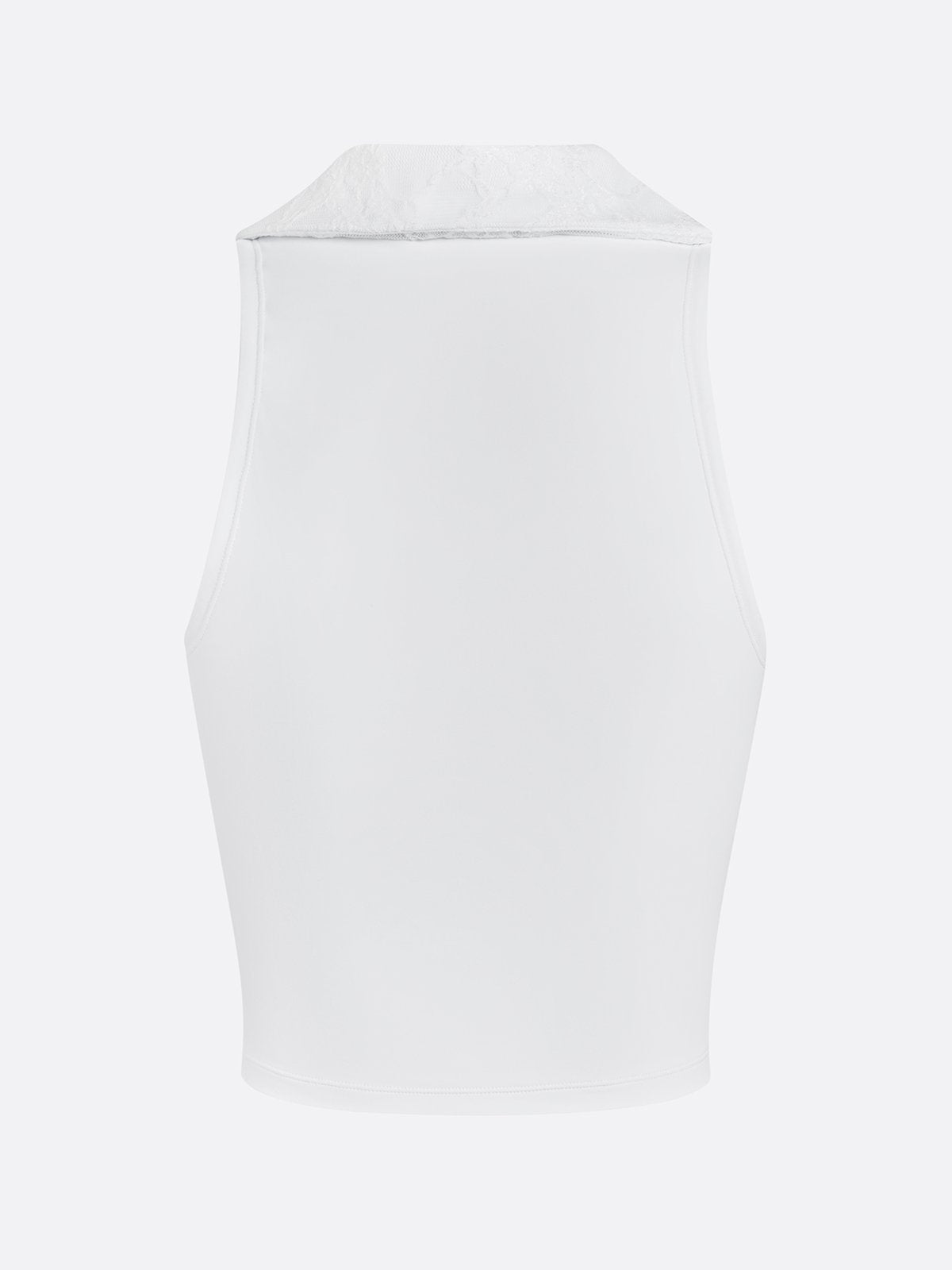 High Elasticity Lace Polo Crop Tank Top