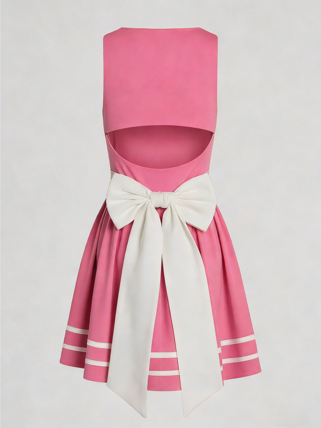 3D Bow Open-back Tennis Dress Hot Pink
