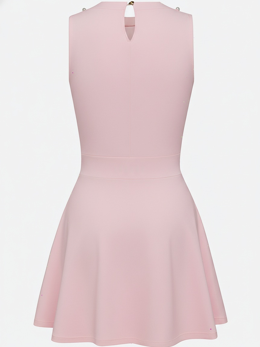 Faux Pearls 3D Floral Tennis Dress